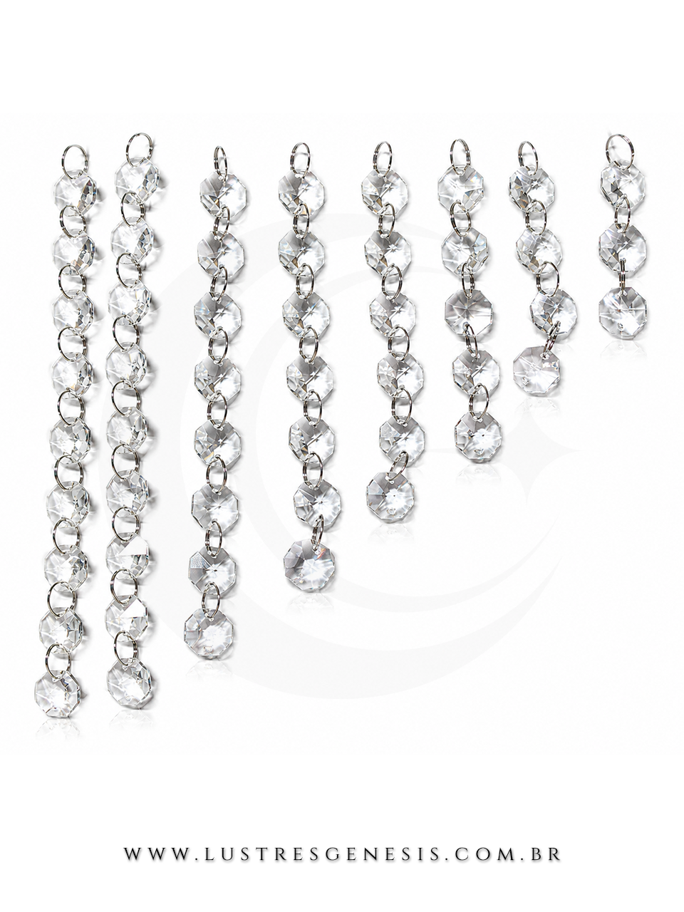 CCorrente de cristal K9 castanha transparente multifacetada de 14mm para lustres, artesanato e Feng-Shui.